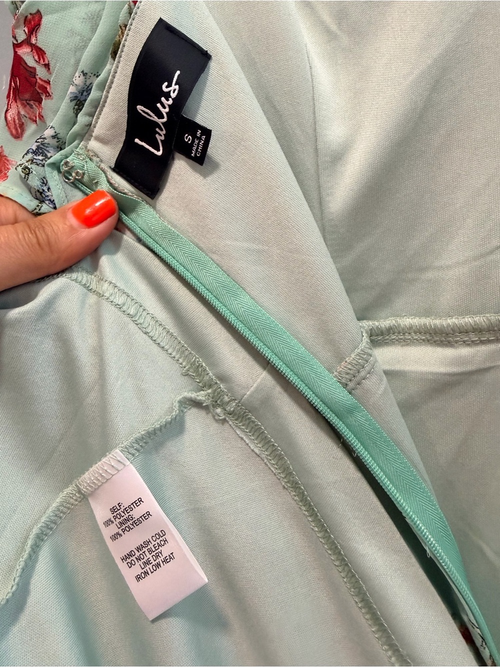 Lulu's Mint Floral High-Low Ruffle Maxi Dress - Picture 4 of 4